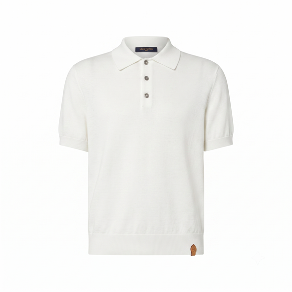 Louis Vuitton Superfine Yün Polo Beyaz T-Shirt