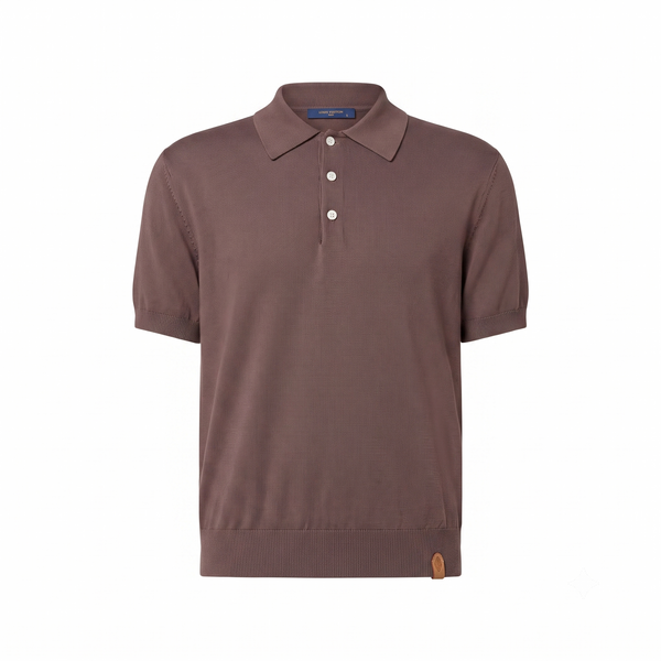 Louis Vuitton Superfine Yün Polo Kahverengi T-Shirt