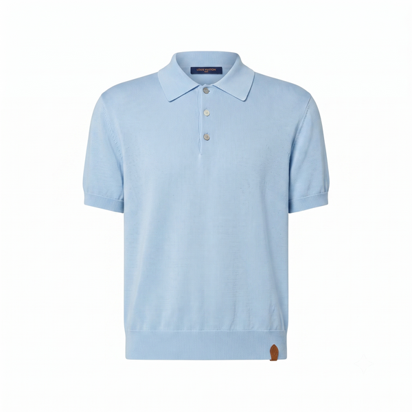 Louis Vuitton Superfine Yün Polo Buz Mavisi T-Shirt