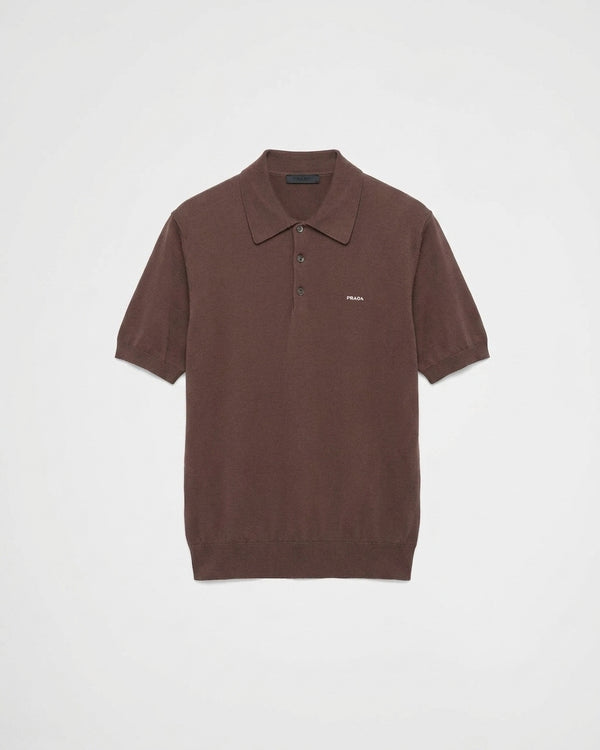 Prada Superfine Yün Polo Kahverengi T-Shirt