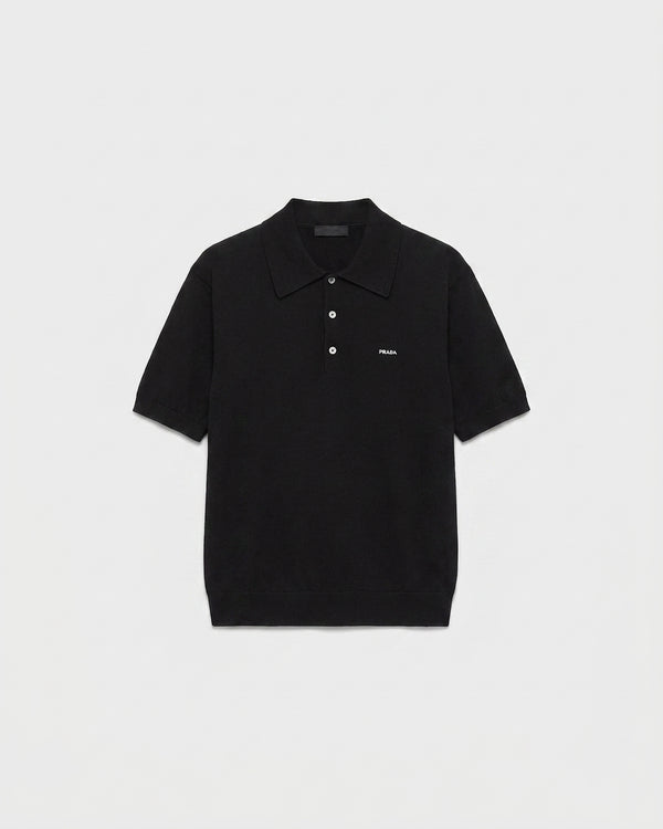 Prada Superfine Yün Polo Siyah T-Shirt