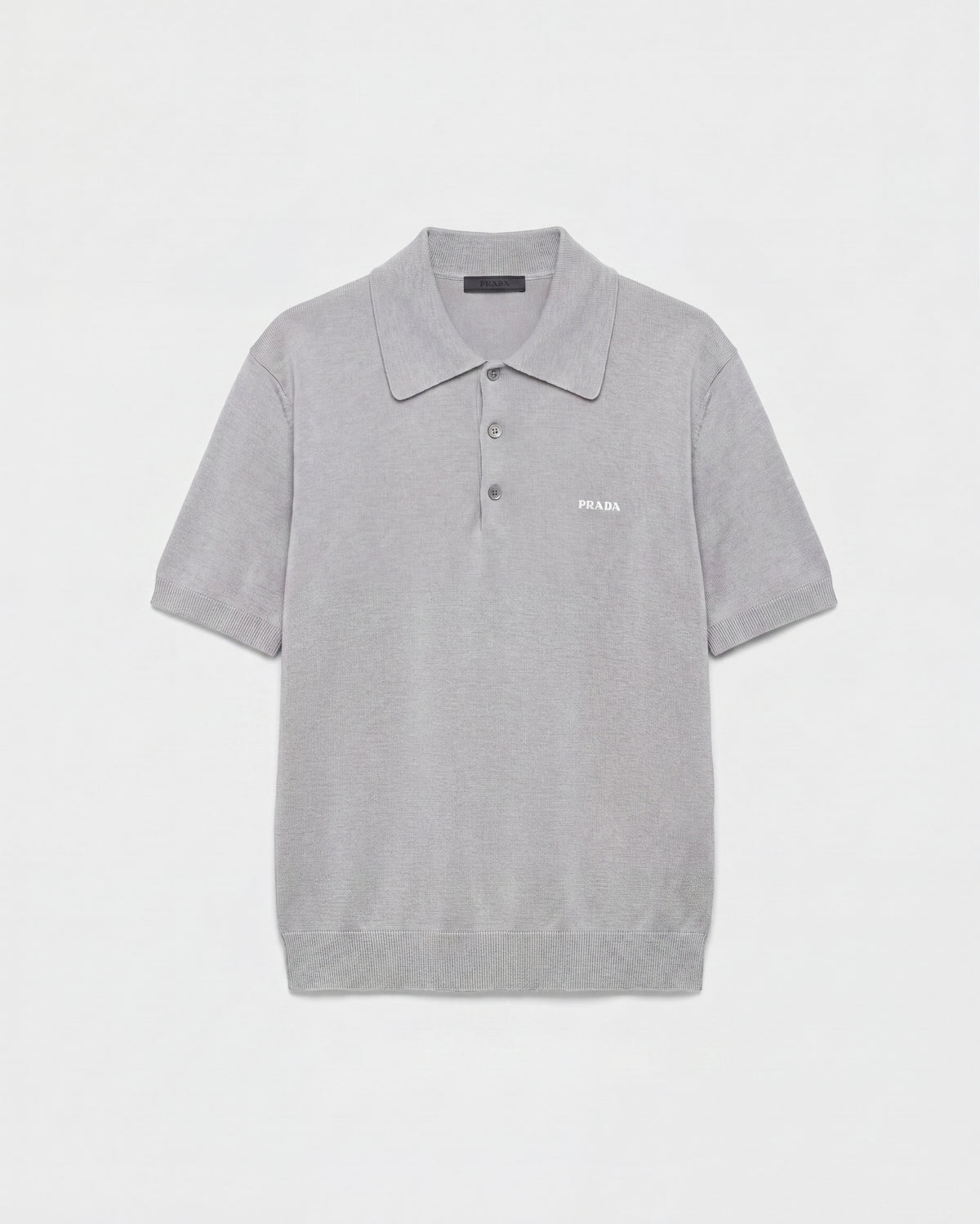 Prada Superfine Yün Polo Gri T-Shirt