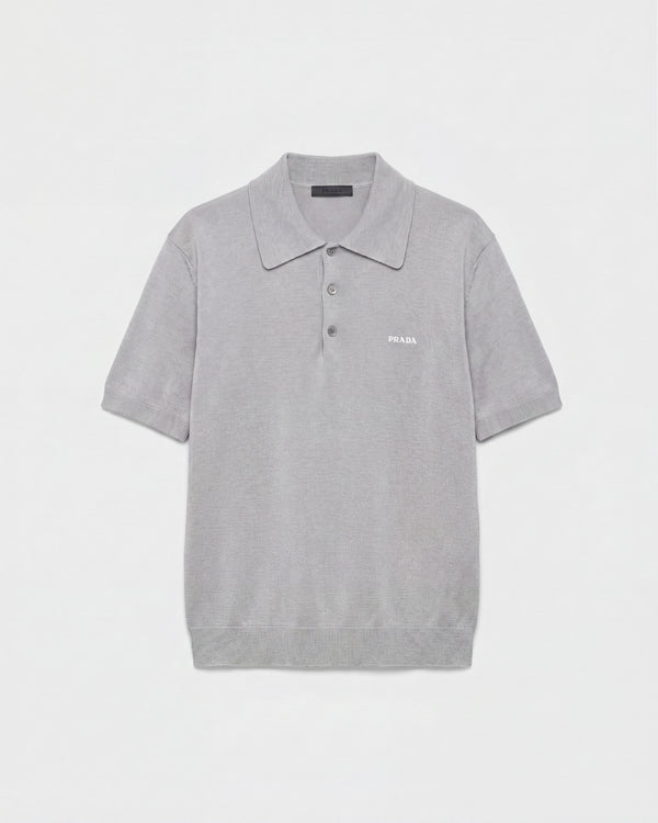 Prada Superfine Yün Polo Gri T-Shirt