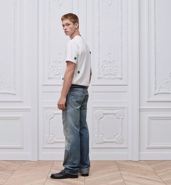 Dior Yonca Detaylı Beyaz T-Shirt