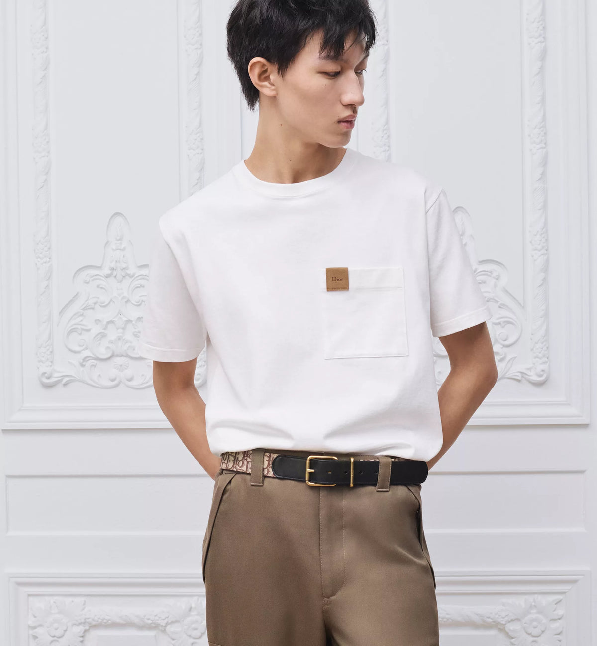 Dior Cepli Beyaz T-Shirt , Rahat Kesim
