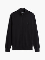 Tommy Hilfiger Bayrak İşlemeli Fermuarlı Yüksek Yakalı Erkek Siyah Sweatshirt