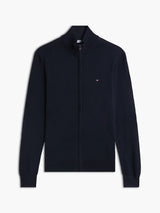 Tommy Hilfiger Bayrak İşlemeli Fermuarlı Yüksek Yakalı Erkek Lacivert Sweatshirt