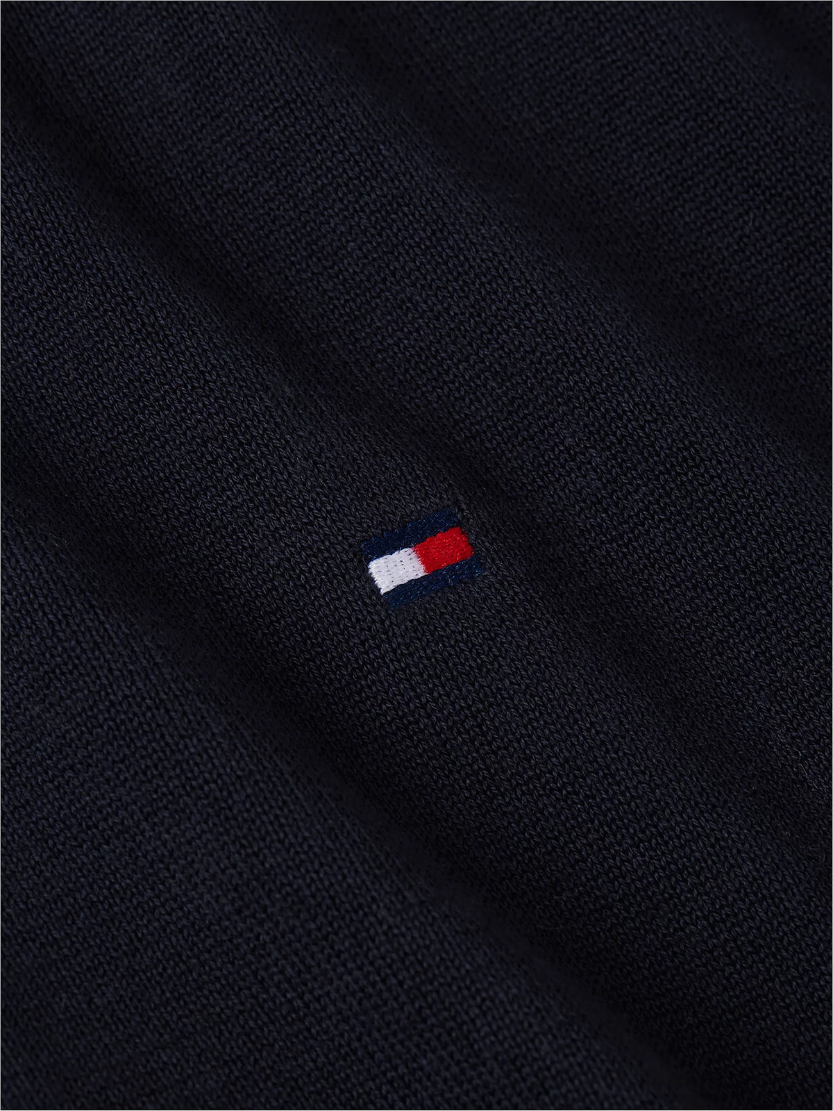 Tommy Hilfiger Bayrak İşlemeli Fermuarlı Yüksek Yakalı Erkek Lacivert Sweatshirt