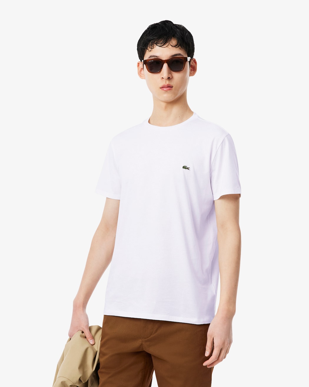 Lacoste Slim Fit Bisiklet Yaka Beyaz T-Shirt