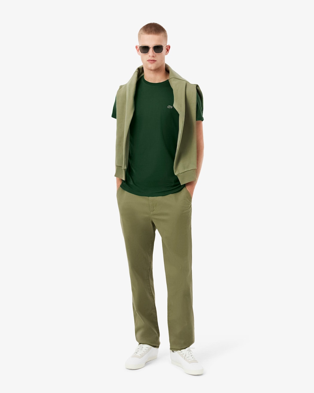 Lacoste Slim Fit Bisiklet Yaka Yeşil T-Shirt
