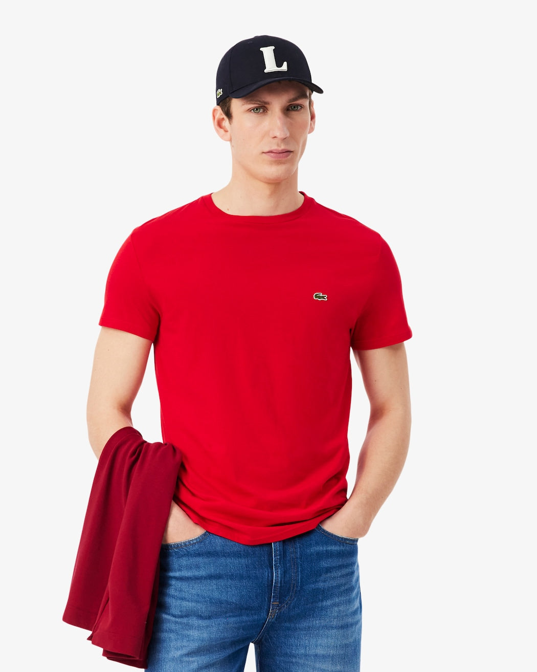 Lacoste Slim Fit Bisiklet Yaka Kırmızı T-Shirt