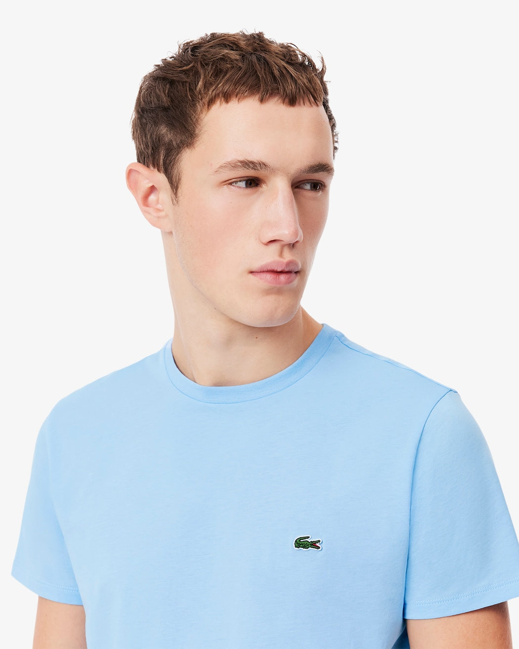 Lacoste Slim Fit Bisiklet Yaka Buz Mavisi T-Shirt