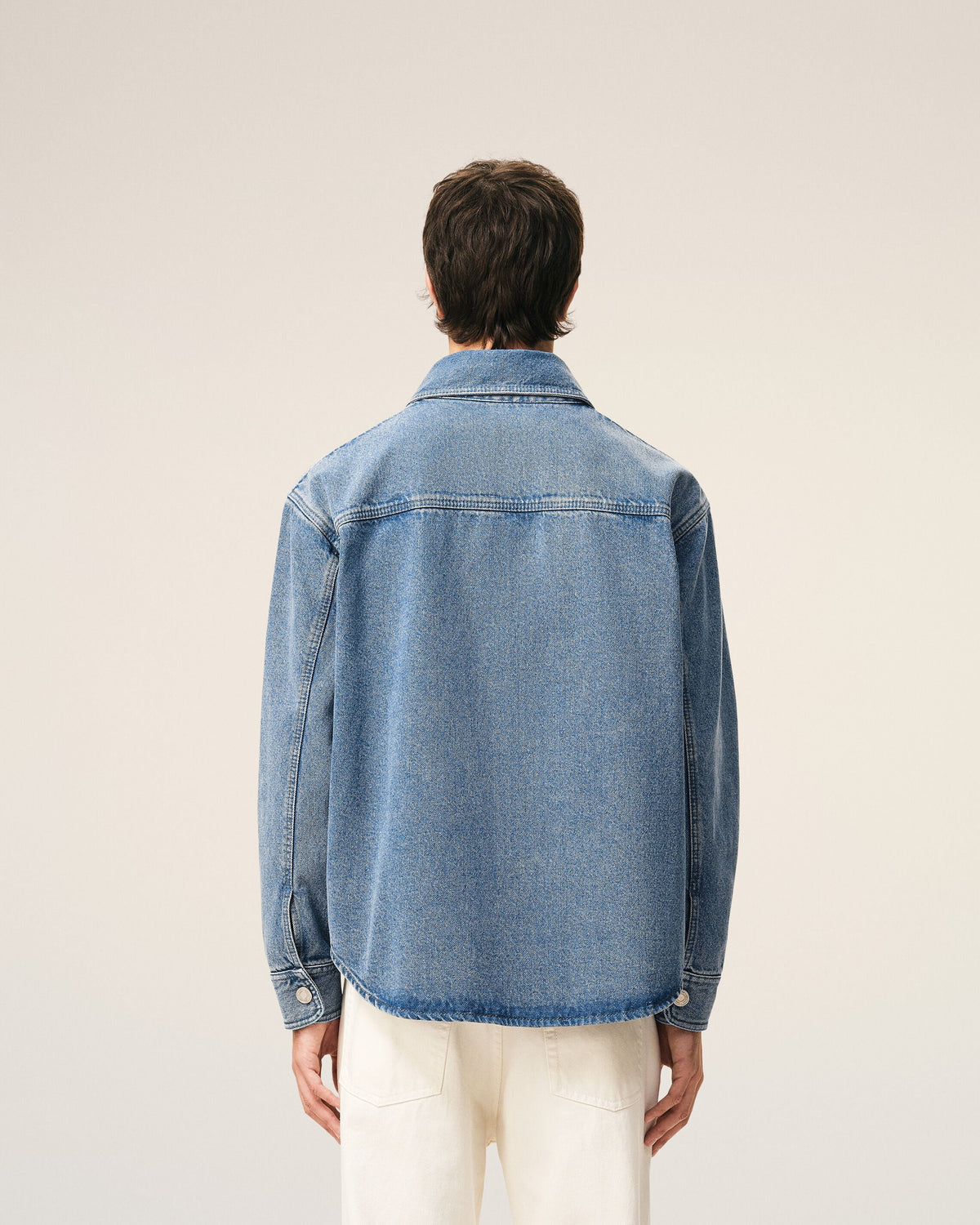 Erkek Ami Paris Mavi Denim Kot Gömlek