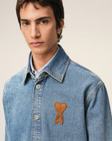 Erkek Ami Paris Mavi Denim Kot Gömlek