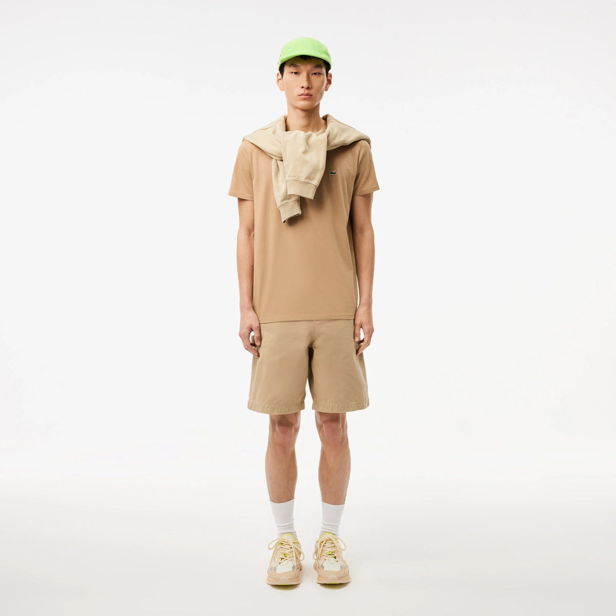 Lacoste Slim Fit Bisiklet Yaka Bej T-Shirt