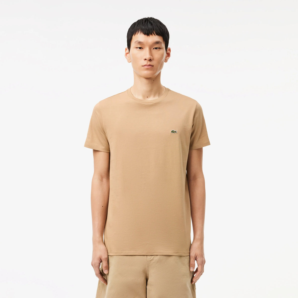 Lacoste Slim Fit Bisiklet Yaka Bej T-Shirt