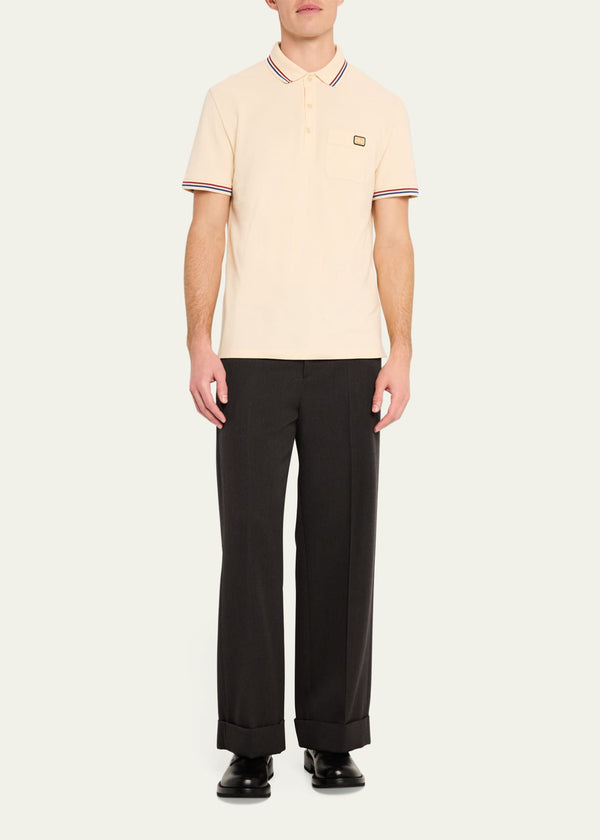Valentino Regular Fit Polo Yaka Bej T-Shirt
