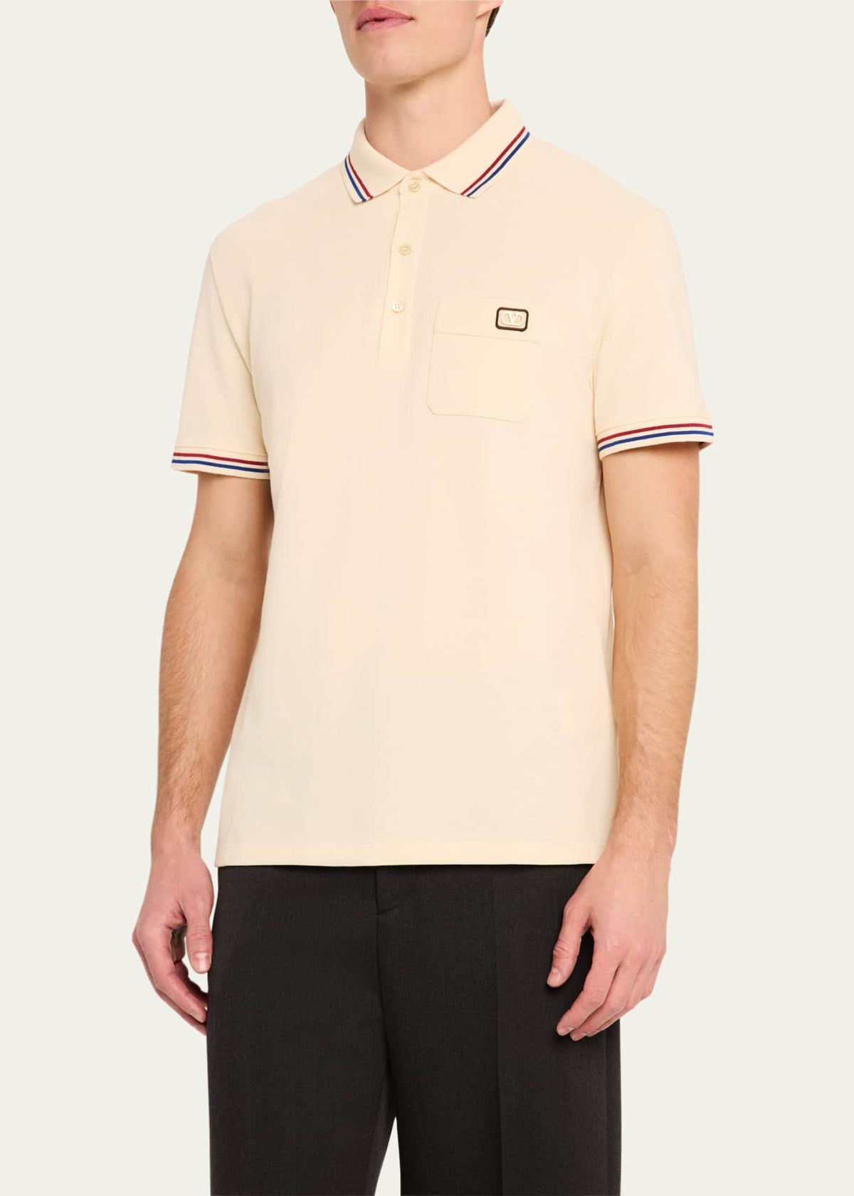 Valentino Regular Fit Polo Yaka Bej T-Shirt
