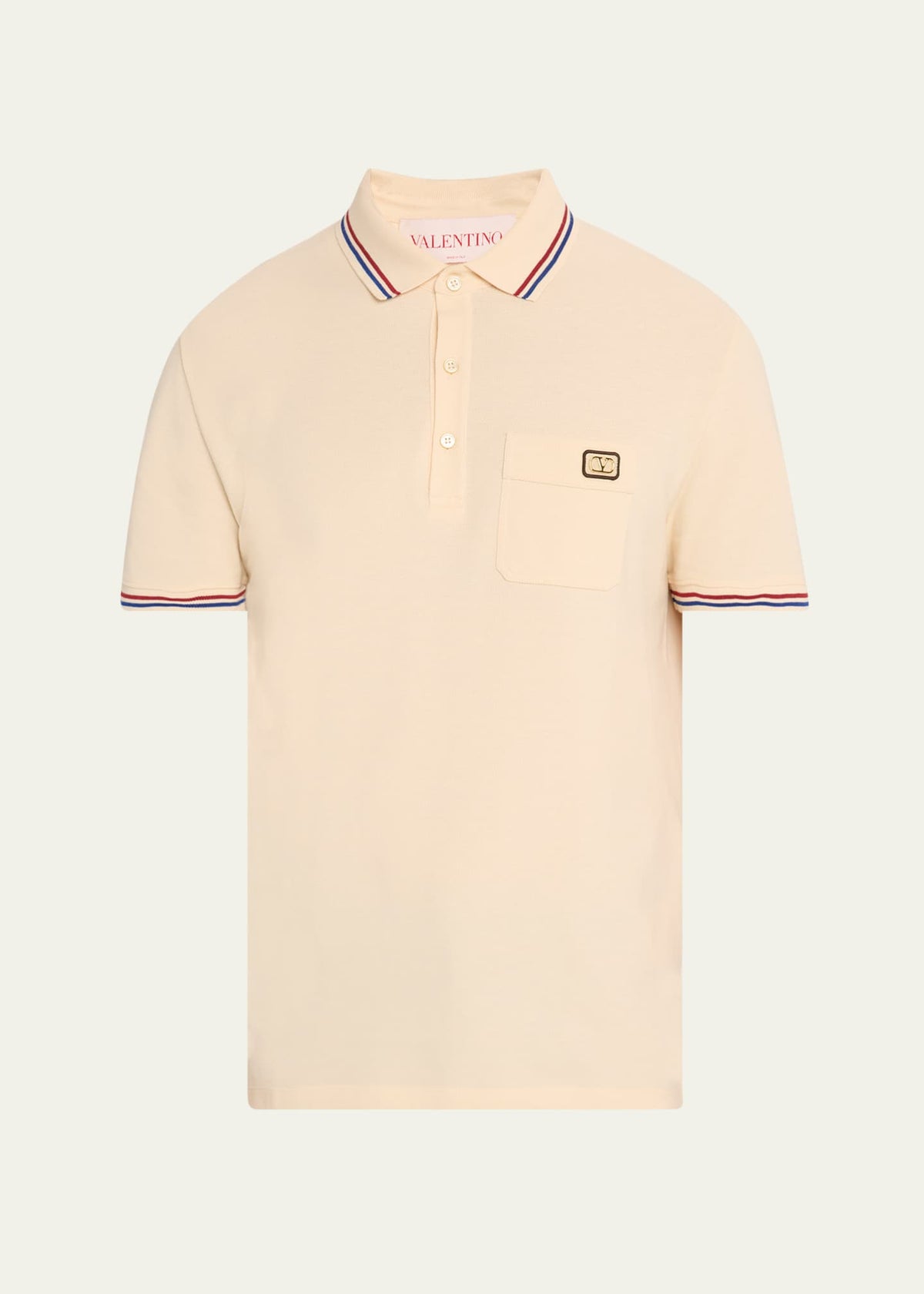 Valentino Regular Fit Polo Yaka Bej T-Shirt