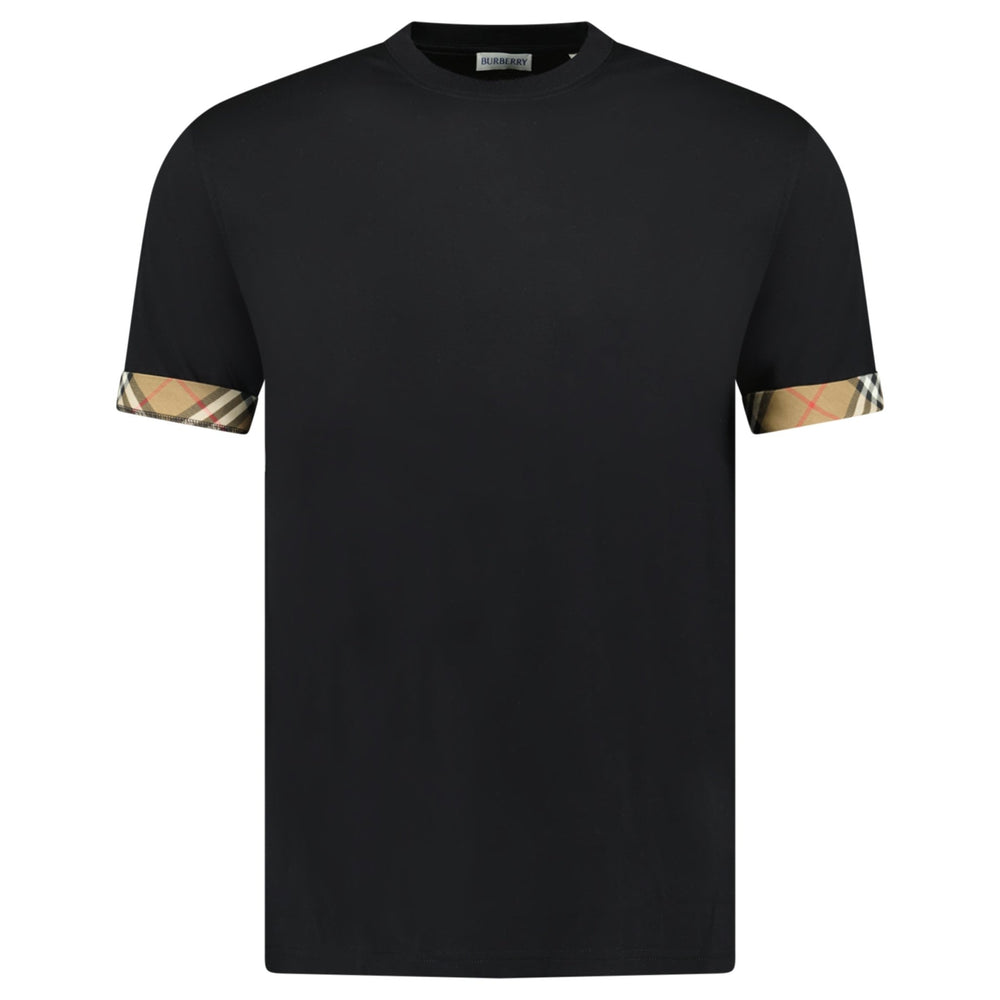 Burberry Kol Detaylı Siyah T-Shirt
