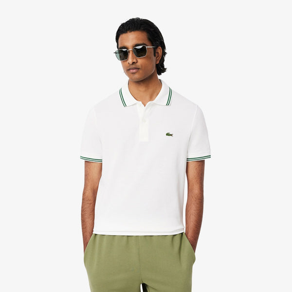 Lacoste Çizgi Detayı L.12.12 Erkek Beyaz Regular Fit Polo T-Shirt