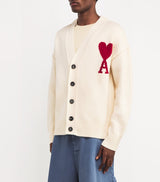 Ami Logo Beyaz Düğmeli Sweatshirt