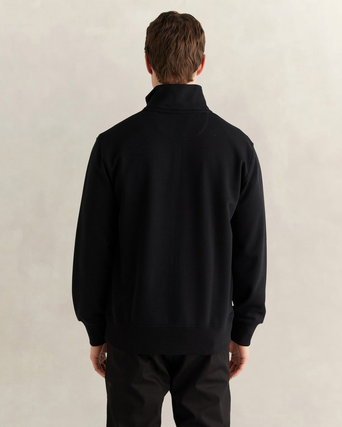 GANT Erkek Siyah Fermuarlı Logolu Sweatshirt