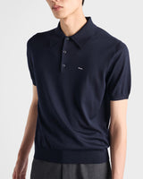 Prada Superfine Yün Polo Lacivert T-Shirt