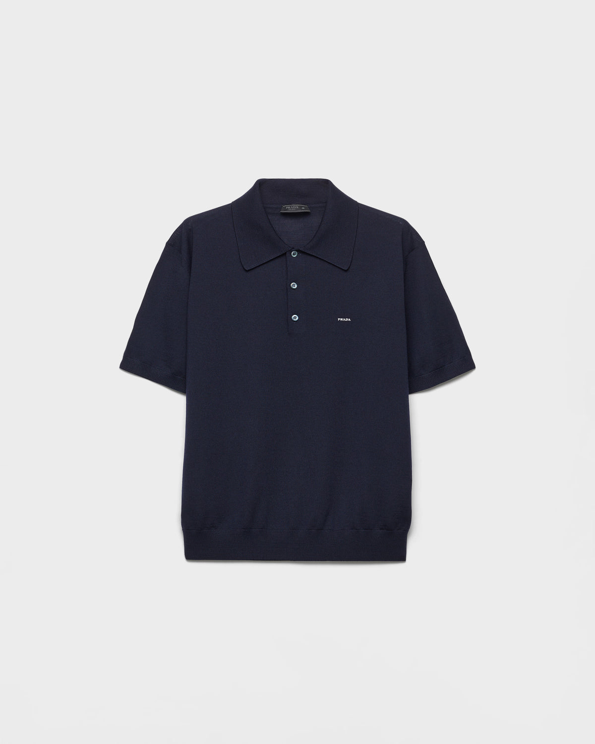 Prada Superfine Yün Polo Lacivert T-Shirt