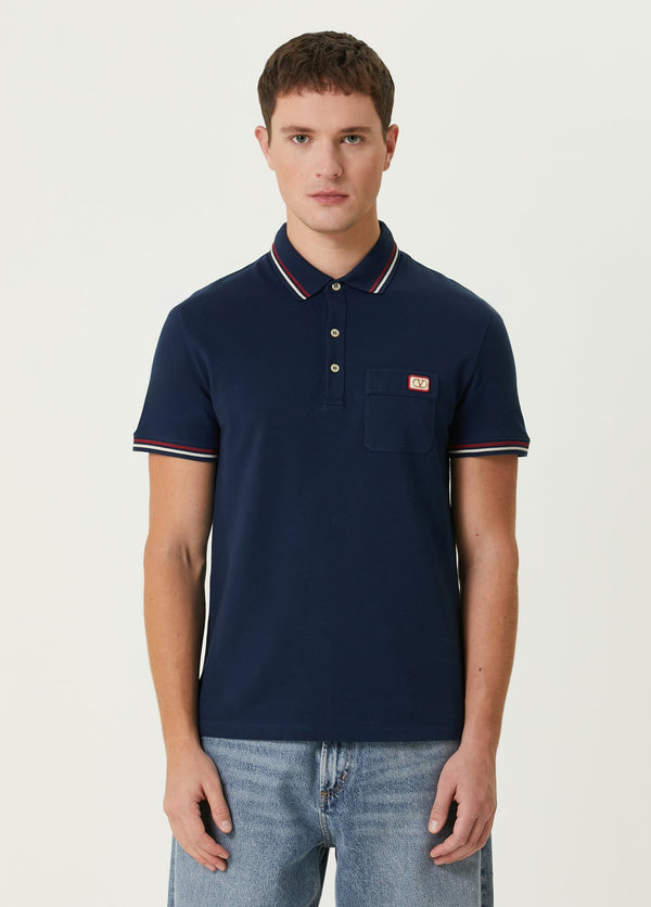 Valentino Regular Fit Polo Yaka Lacivert T-Shirt