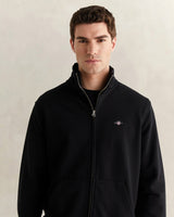 GANT Erkek Siyah Fermuarlı Logolu Sweatshirt