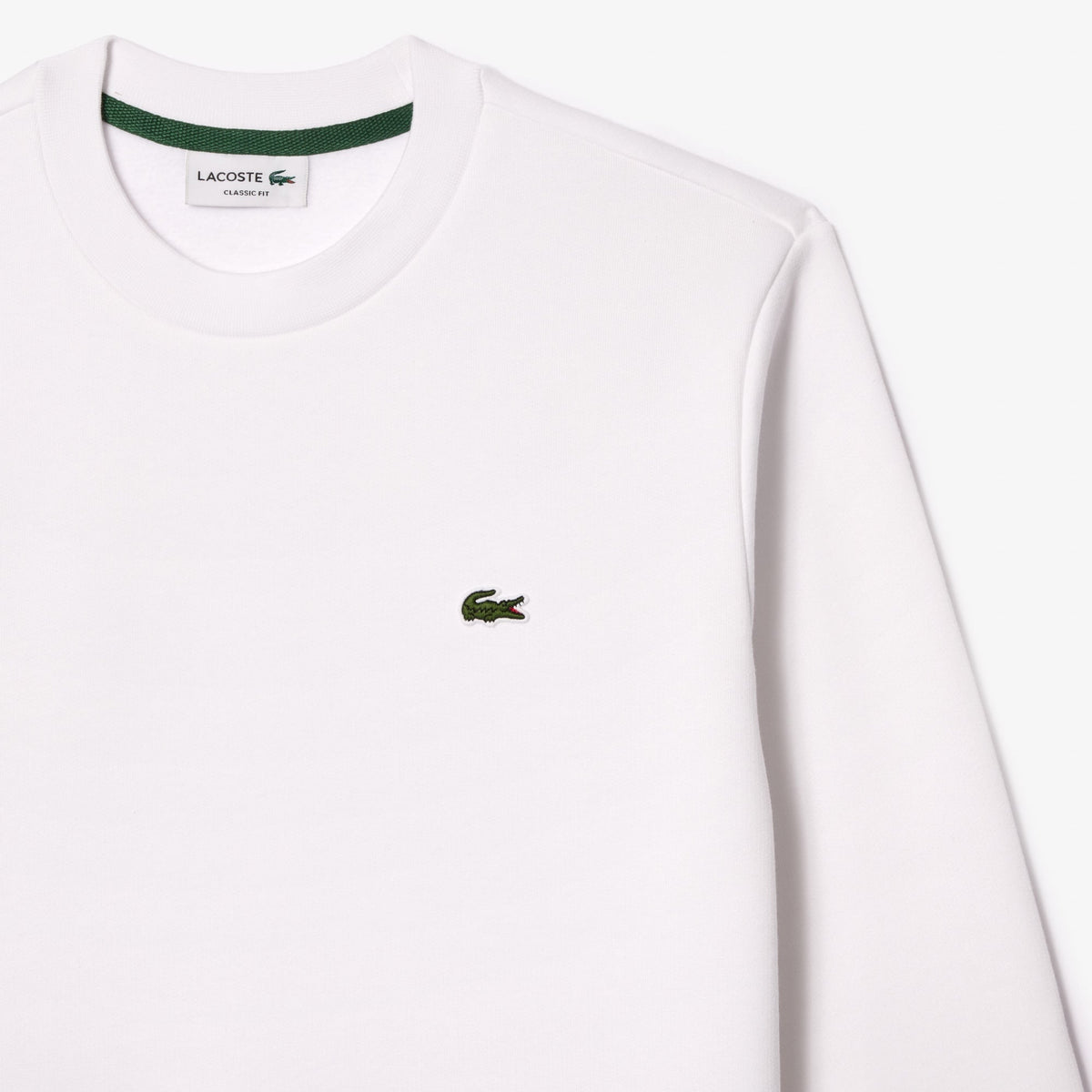 Lacoste Erkek Classic Fit Bisiklet Yaka Organik Pamuk Beyaz Sweatshirt