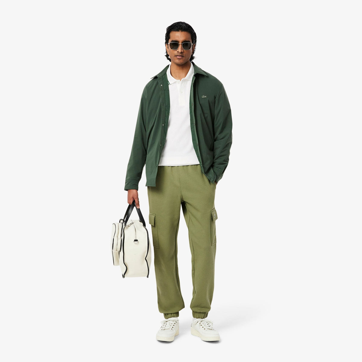 Lacoste Çizgi Detayı L.12.12 Erkek Beyaz Regular Fit Polo T-Shirt