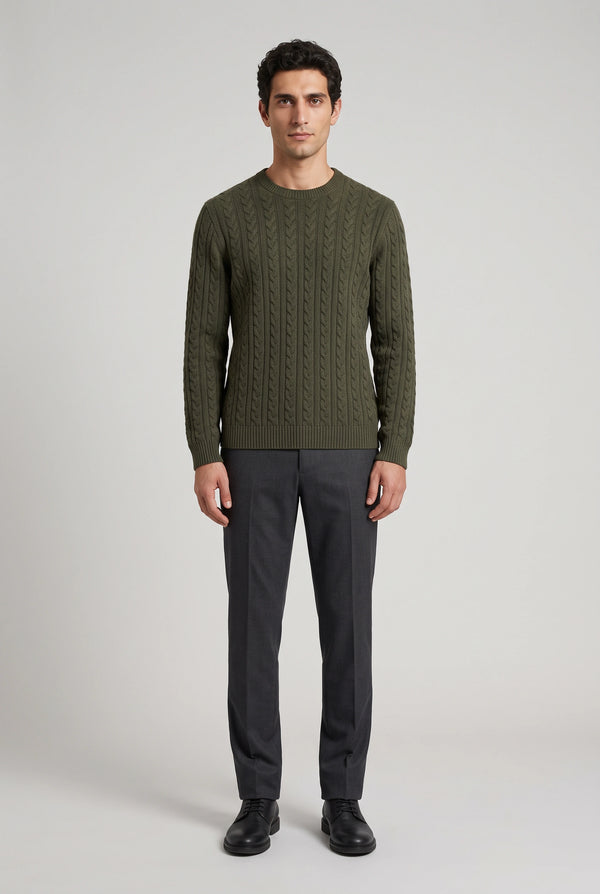 Erkek Loro Piana Örgü Cotton Sweatshirt
