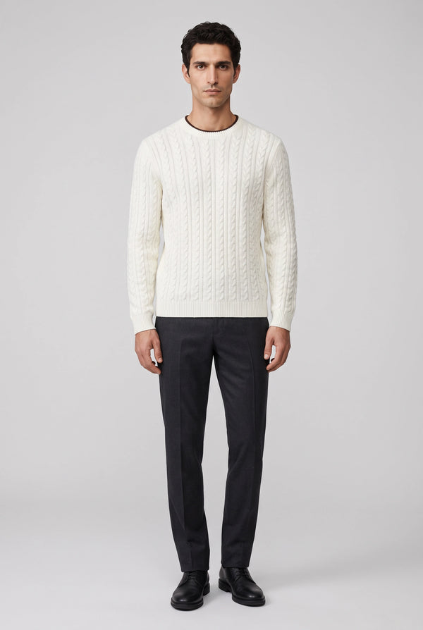 Erkek Loro Piana Örgü Cotton Sweatshirt
