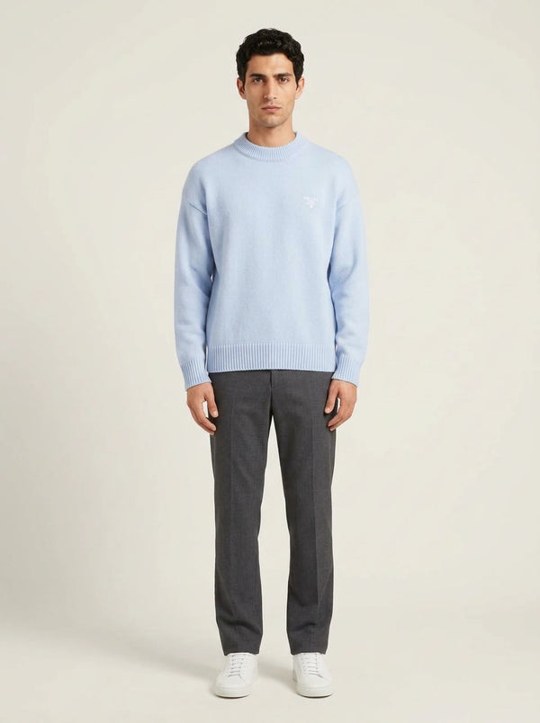 Erkek Prada Logo Cotton Sweatshirt