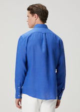 Beymen Club Lacivert Comfort Fit Keten Gömlek