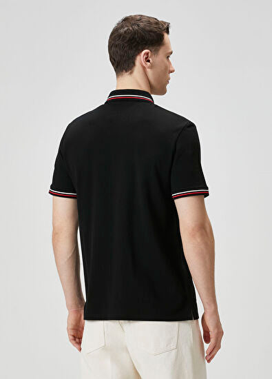 Valentino Regular Fit Polo Yaka Siyah T-Shirt