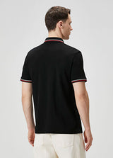 Valentino Regular Fit Polo Yaka Siyah T-Shirt