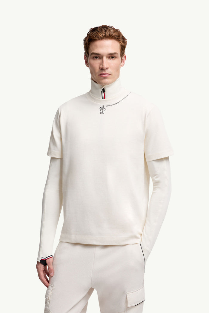 Moncler Logolu Pamuklu Beyaz T-Shirt
