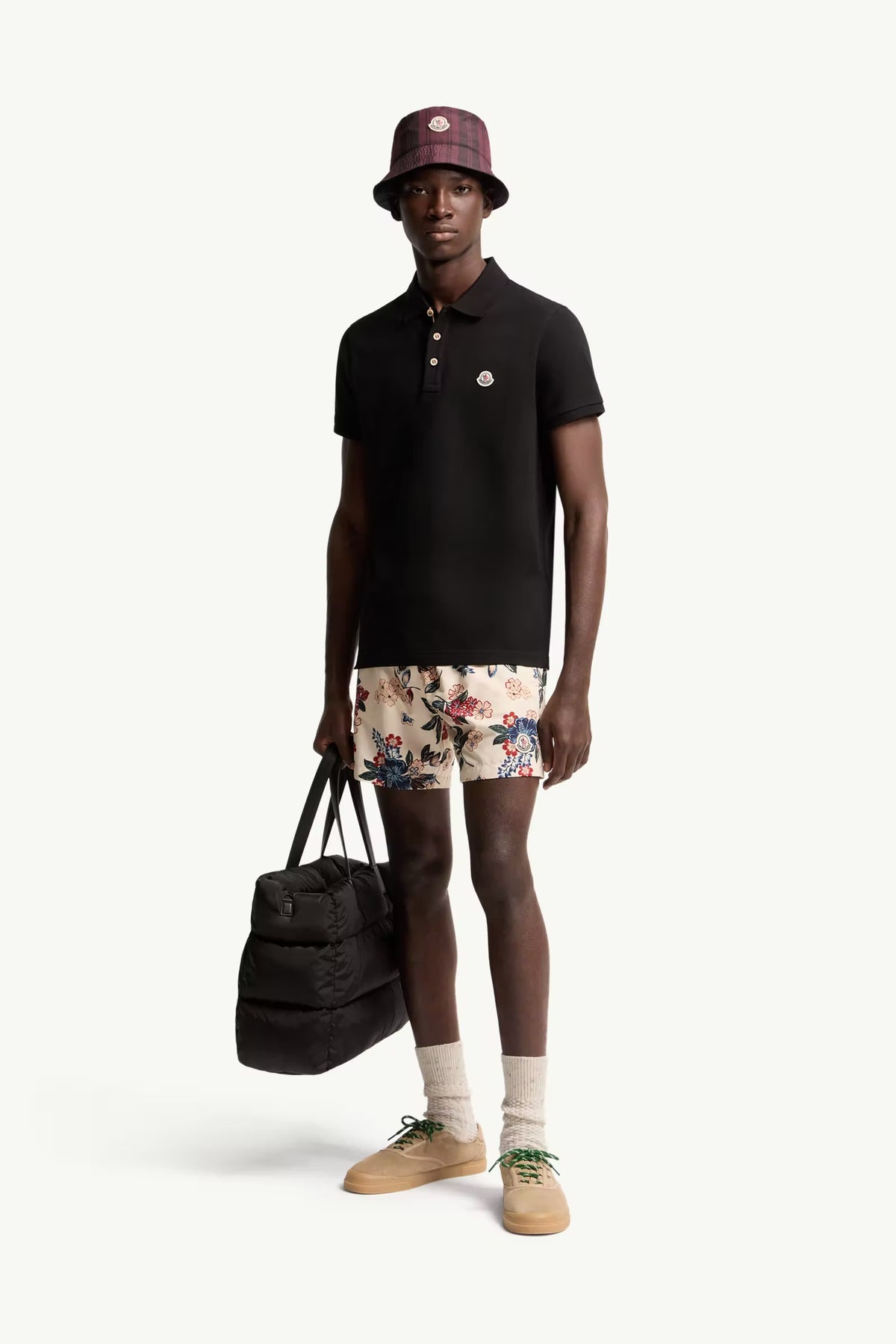 Moncler Siyah Pamuklu Pike Polo T-Shirt