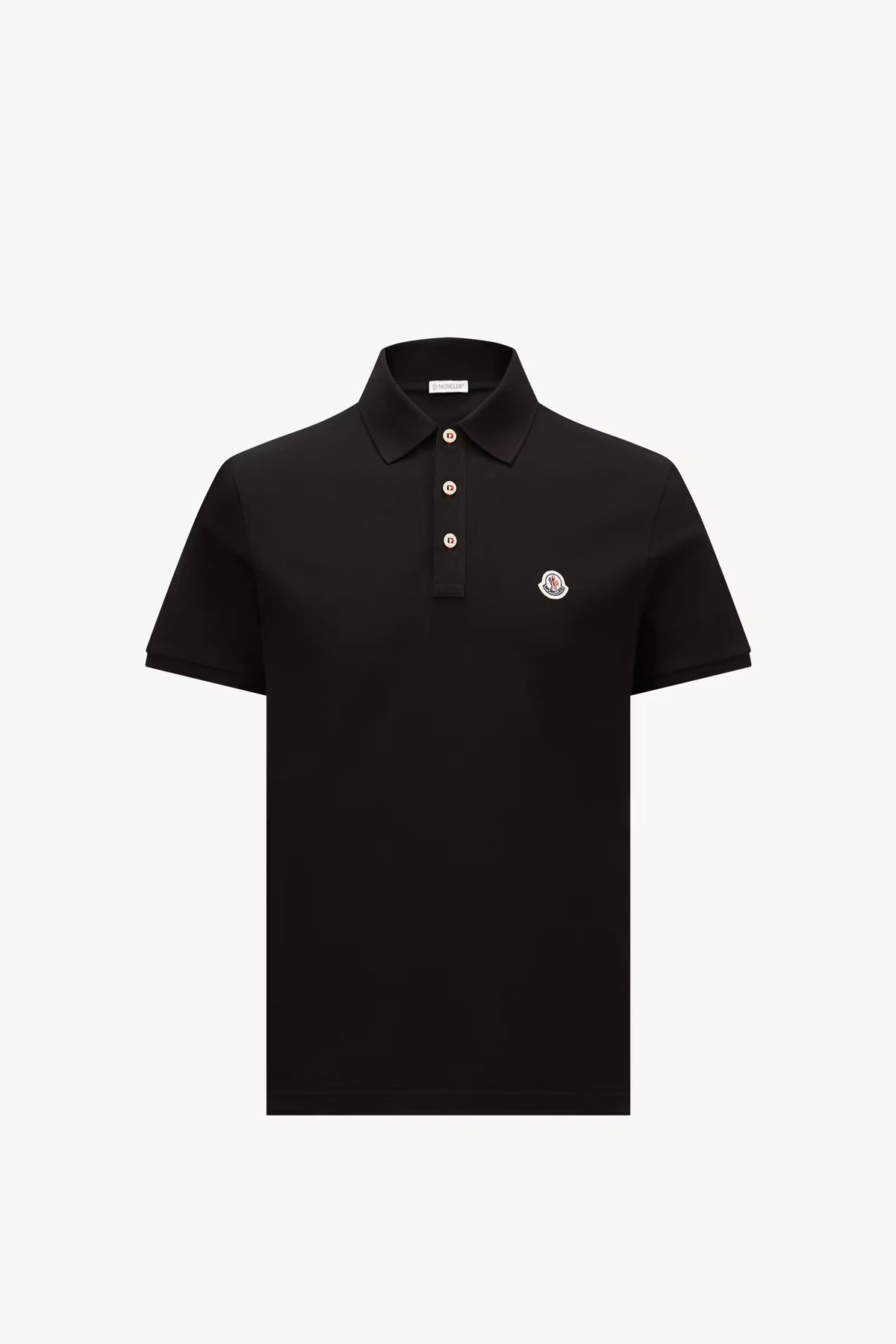 Moncler Siyah Pamuklu Pike Polo T-Shirt