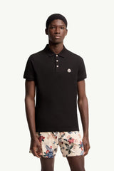 Moncler Siyah Pamuklu Pike Polo T-Shirt
