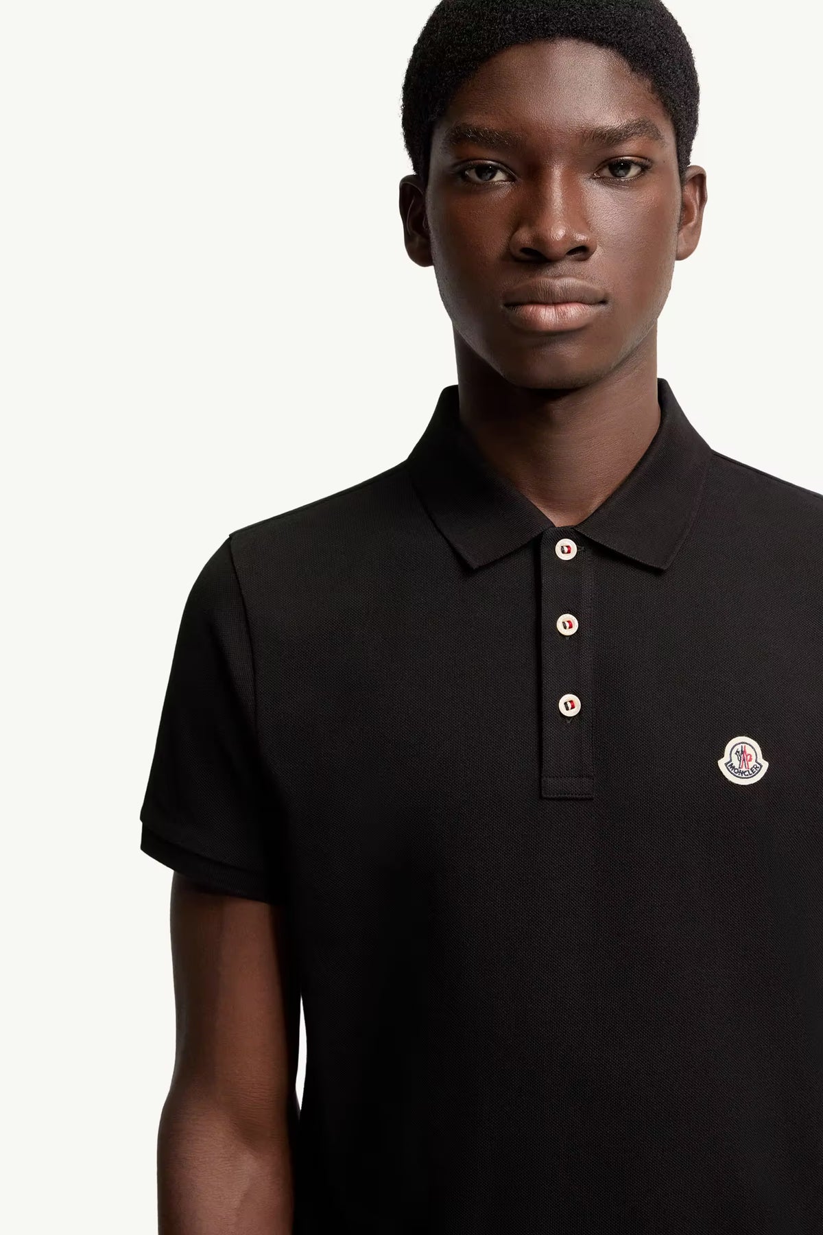 Moncler Siyah Pamuklu Pike Polo T-Shirt