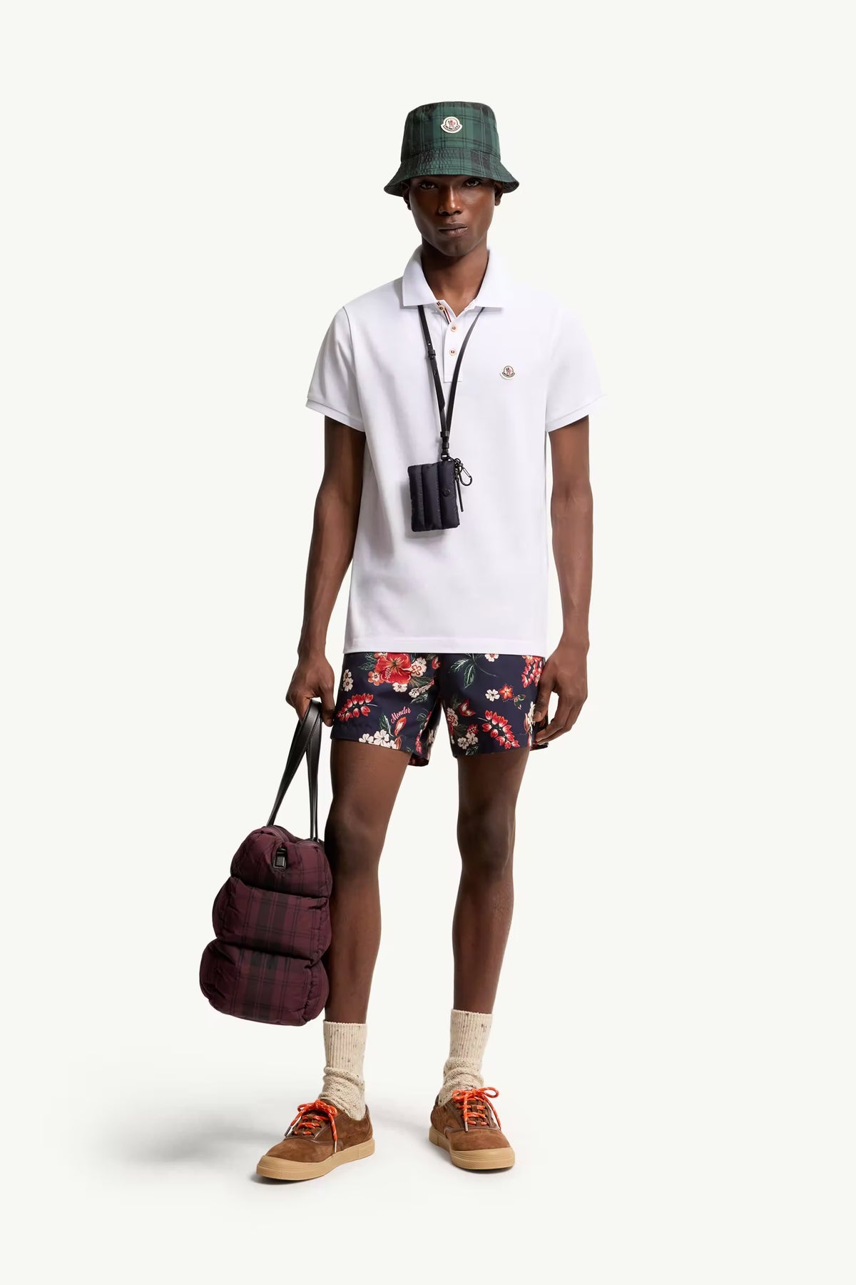 Moncler Beyaz Pamuklu Pike Polo T-Shirt