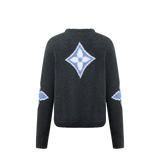 LV Intarsia Bisiklet Yaka Kazak
