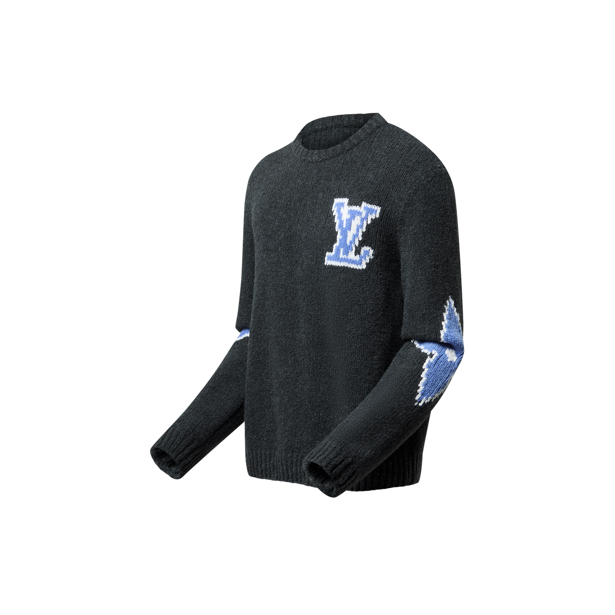 LV Intarsia Bisiklet Yaka Kazak