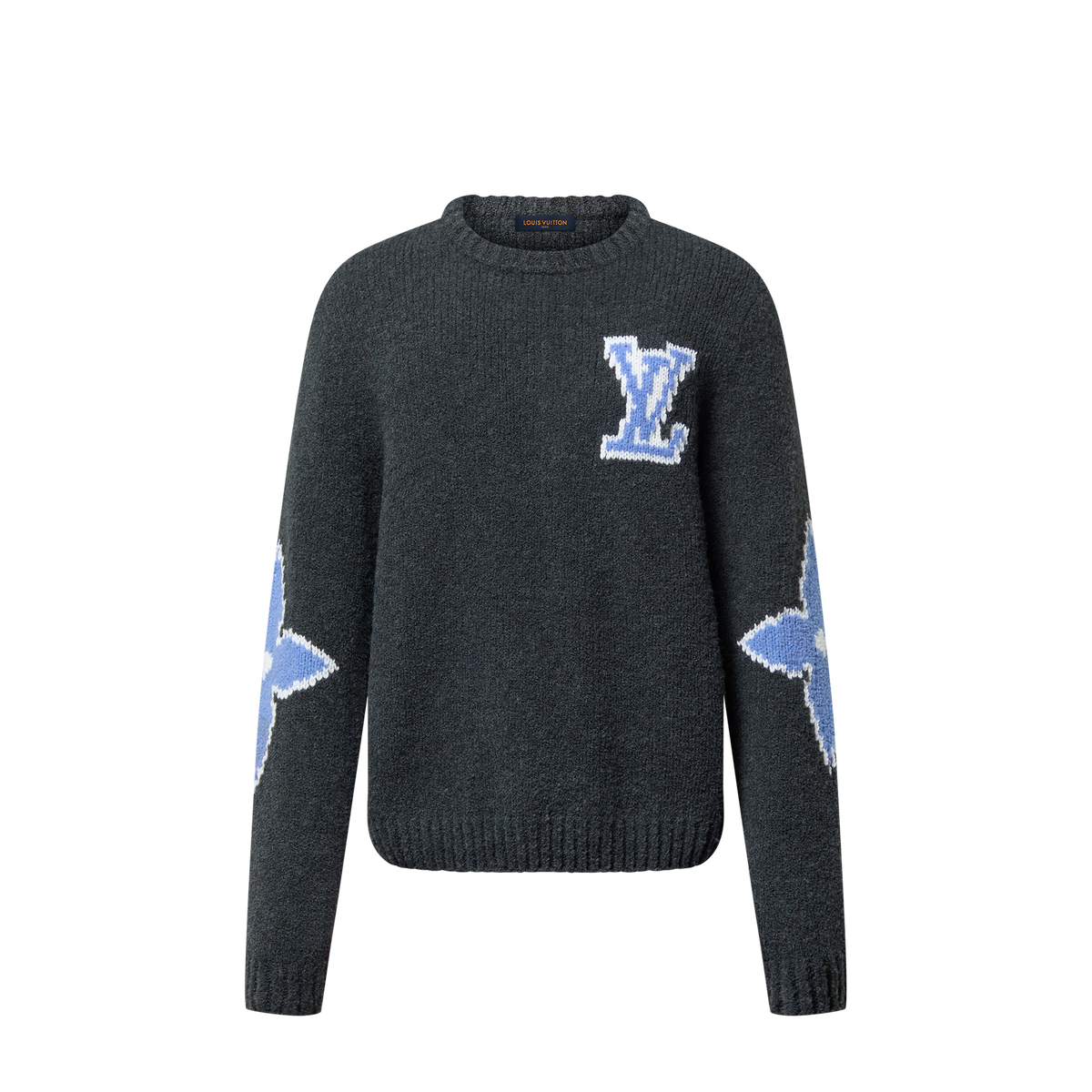 LV Intarsia Bisiklet Yaka Kazak