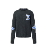 LV Intarsia Bisiklet Yaka Kazak