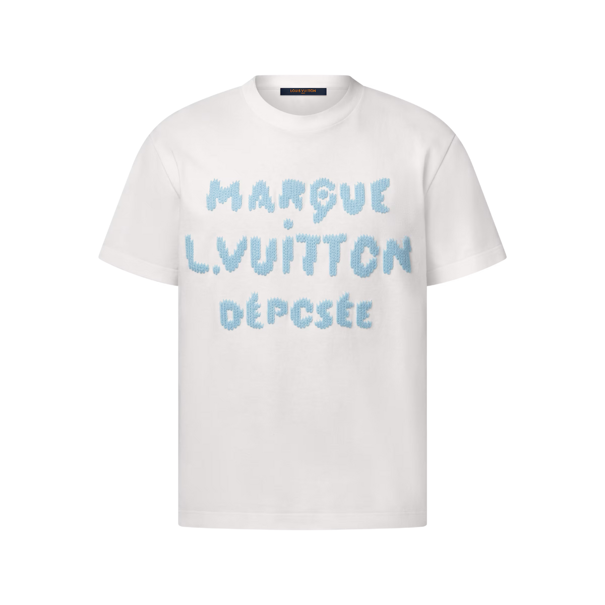 Louis Vuitton İşlemeli İmza Beyaz T-Shirt